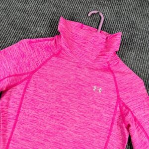 Under Armour HeatGear Pullover Shirt Womens Small Pink Long Sleeve Active Gym